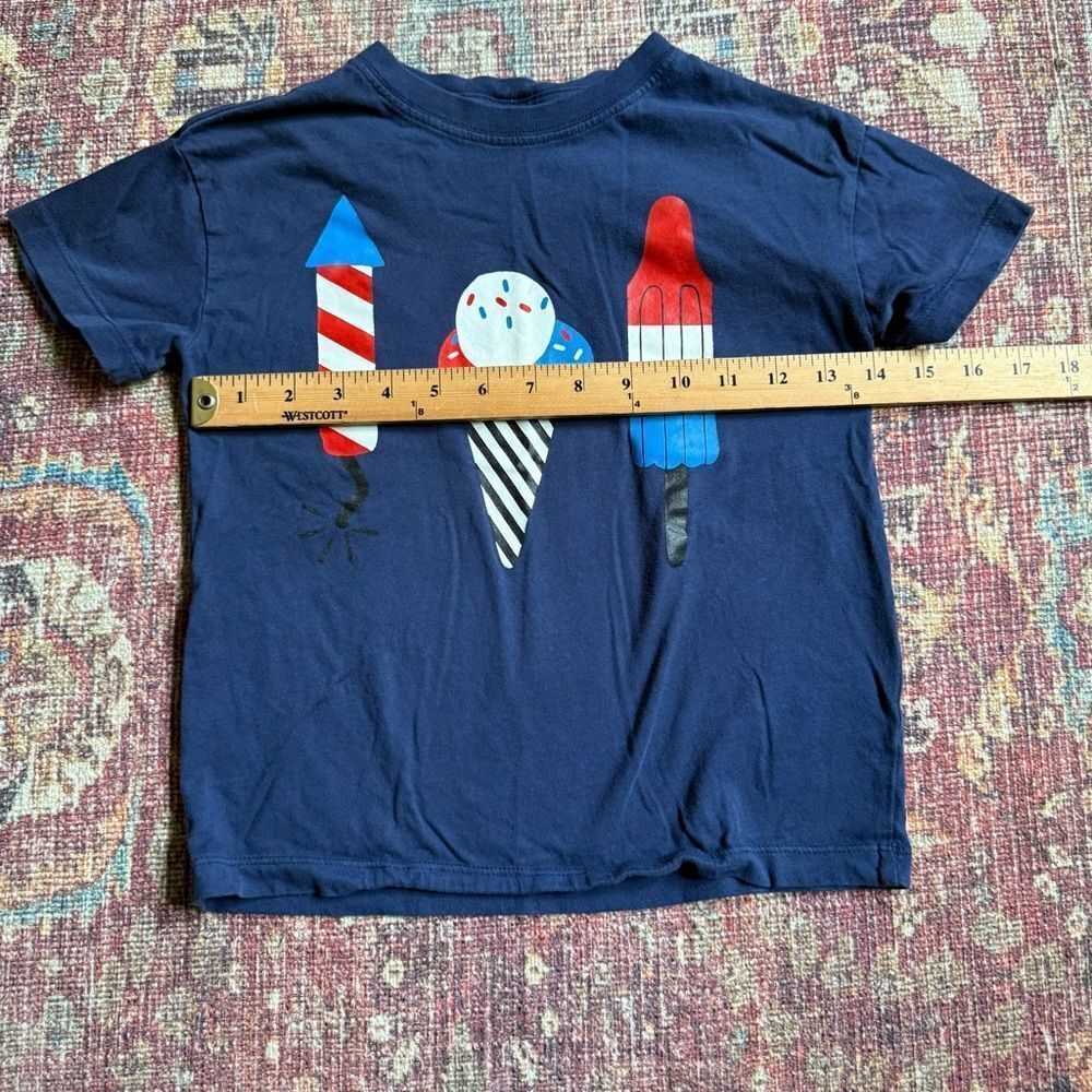 Hanna Andersson 6-7 Kids Navy Blue Rocket Pops Graphic T-Shirt - Picture 3 of 8